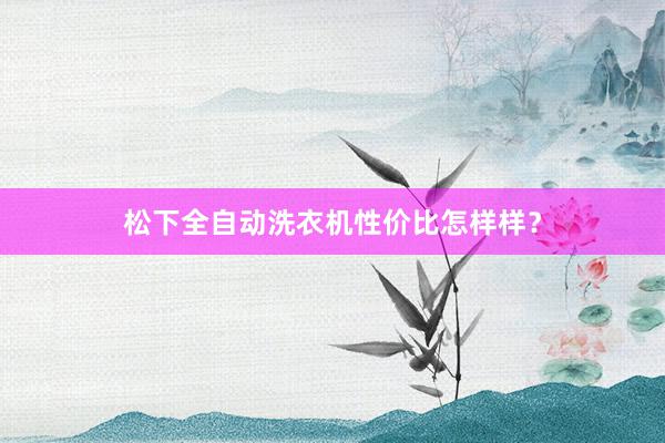 松下全自动洗衣机性价比怎样样？